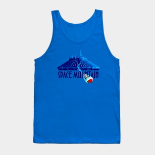 Space Mountain Retro Style - Navy Blue Text Tank Top